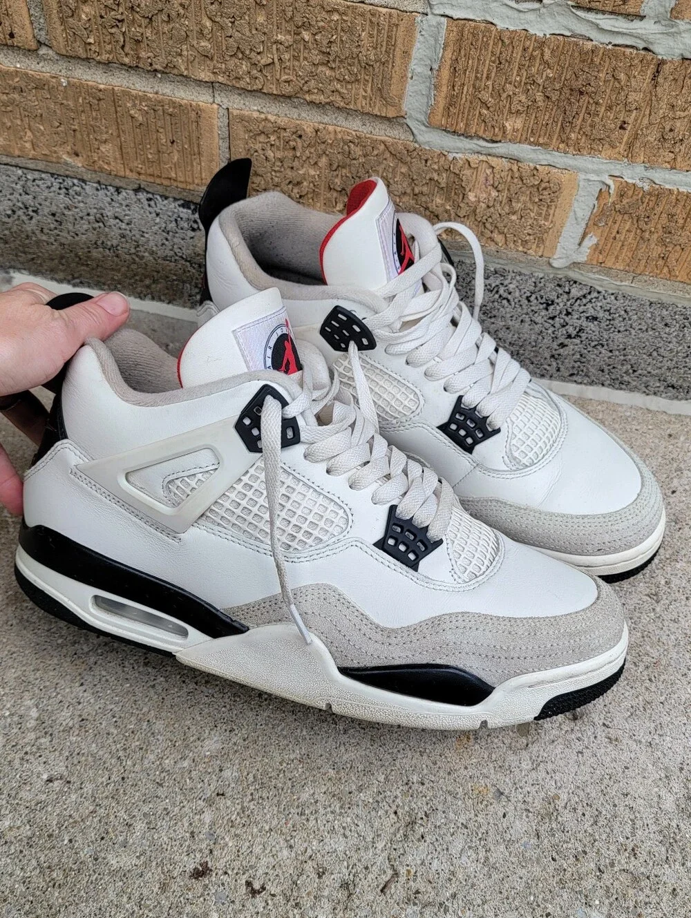Air Jordan 4 Retro OG Fight Club Blacj White Mens Sneakers 11